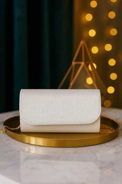 METEBAGS Abiye Zincir Askılı Suni Deri Omuz&El Çantası