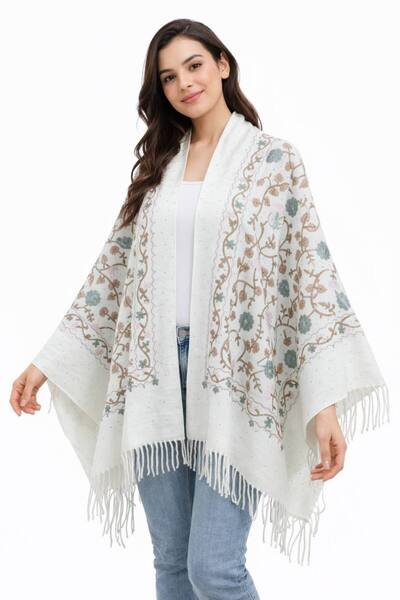 LA SEFA Nakışlı kışlık şal taşlı