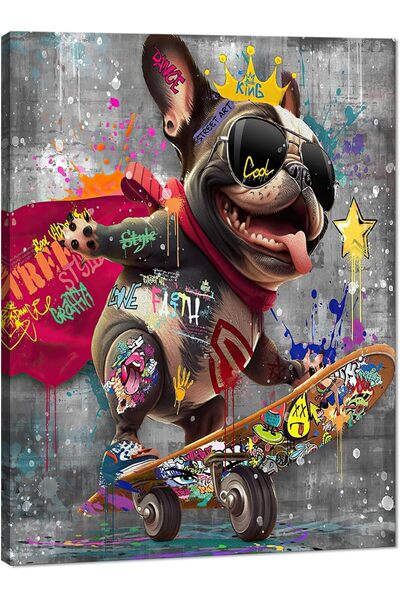ALAYRA International Graffiti Canvas Wall Art 30x40cm Colorful Street Art Fra...