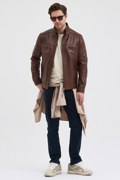 vivamood Michael Hakiki Deri Erkek Mont