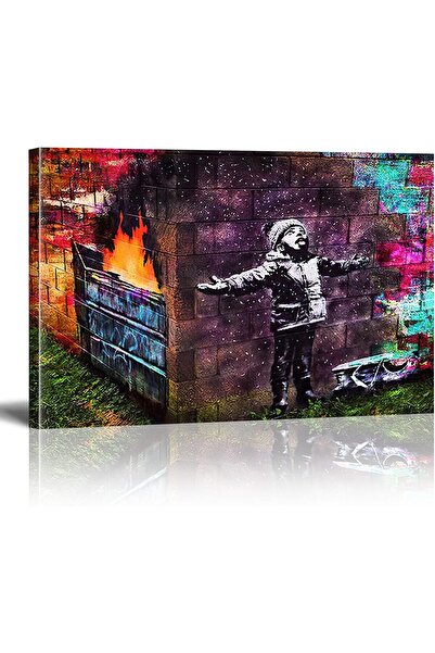 ALAYRA International Large Graffiti Canvas Wall Art 60x80cm Colorful Street A...