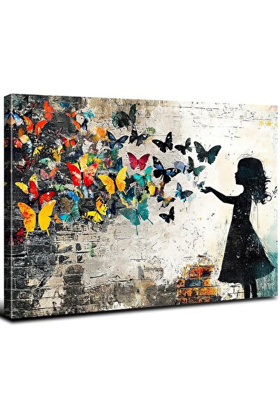 ALAYRA International Large Graffiti Canvas Wall Art 60x80cm Colorful Street A...