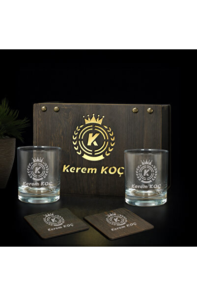 hediyekralı Kişiye Özel Viski Bardağı Seti -2 li İsme Özel Viski Bardağı – Ah...