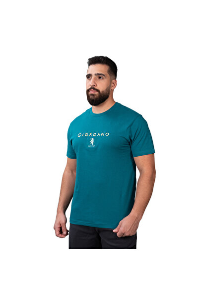 Giordano Men's Cotton Signature Print Slim Fit Tee