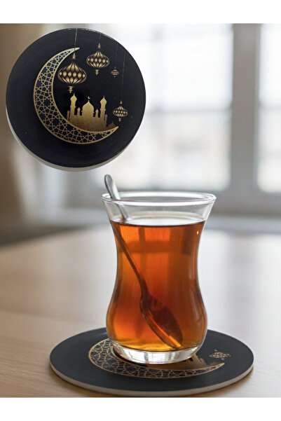 SOSYETEZGAHI Decorative Coasters Set of 6, Bottom Cork Top Part Ephesus