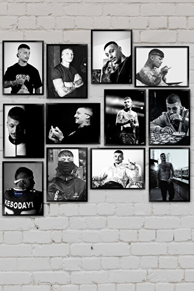 TABLOX Rapper ascuțit Rap turcesc Yuşa Keskin Set de pictură decorativă din MDF cu 12 piese