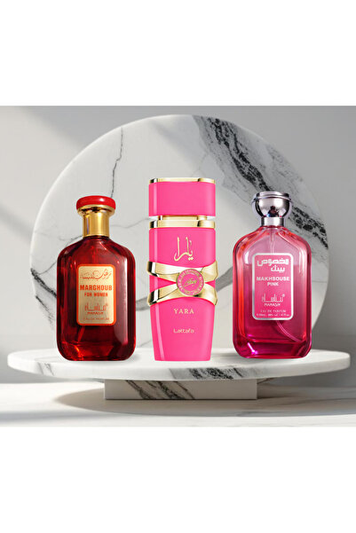 lattafa Σετ 3 parfumuri Arabesti de Dama - YARA CANDY - ΚΟΚΚΙΝΟ - ΡΟΖ