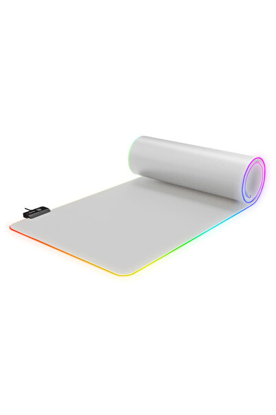 Rampage Pulsar RGB XL 300*800*3mm RGB Ledli 80×30 Cm Gaming Oyuncu Tam Boy Mouse Pad Kaymaz Masa Matı Gri