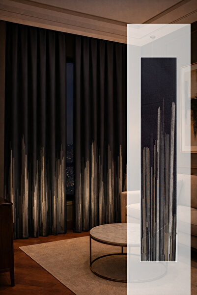 Perlife Gold ® Luxury Panafon Curtain – 2 Panels – 1 into 3 Regular Pleats – 100 cm Width – Modern & Stylish Living Room Curtain