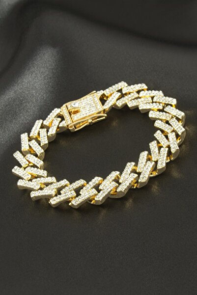 GeeS Global Chain Zikzak Chain Zircon Stone Luxury Steel Bracelet