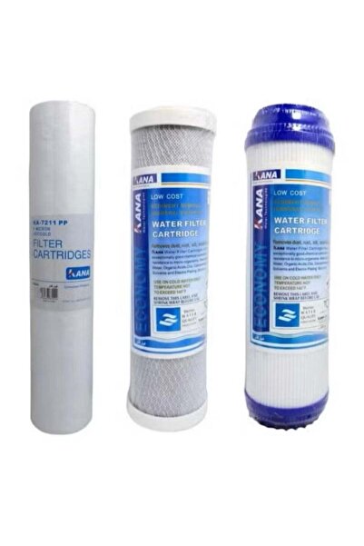 KANA مجموعة فلتر مياه ثلاثية المراحل لتنقية المياه المنزلية