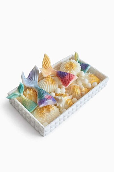 SOO SOAP صابون زخرفي يدوي الصنع بتصميم بحري في وعاء زخرفي، هدية زخرفية