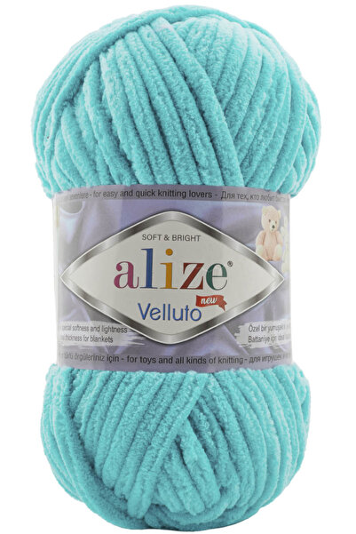 Alize Velluto Kalın Kadife El Örgü İpi 490 Bahçe Nanesi