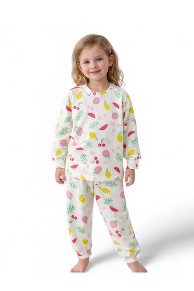 YUMİYUMM طقم بيجامة بأكمام طويلة للفتيات من عمر 4 إلى 8 سنوات، مصنوع من قماش ...
