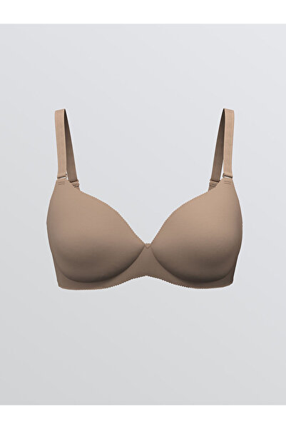 LC Waikiki حمالة صدر مسطحة نصف مبطنة بدون أسلاك باللون البيج