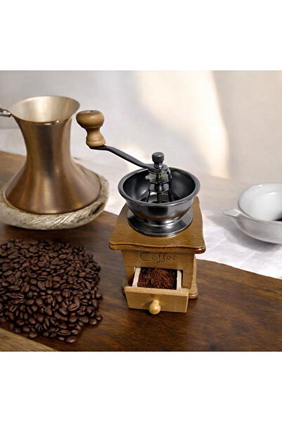 Zeynes Home Nostaljik Manuel Kahve Değirmeni | Ahşap & Metal Tasarım