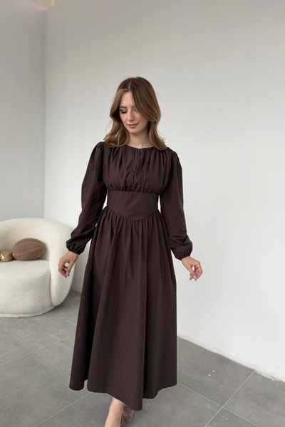 HELİS BUTİK drapat Rochie maro cu detaliu corsaj