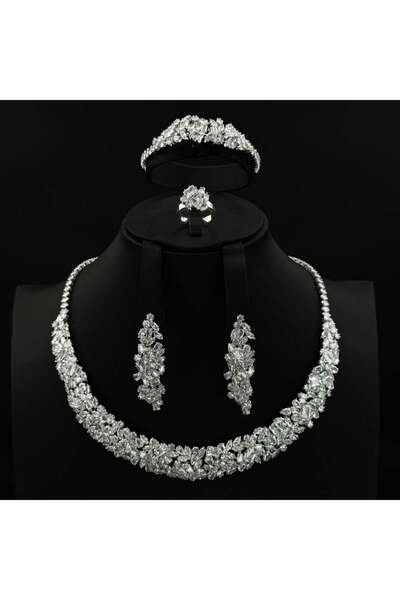 Generic طقم اكسسوارات نسائي زركون أنيق 5 قطع إصدار خاص بضمان على اللون – تصمي...