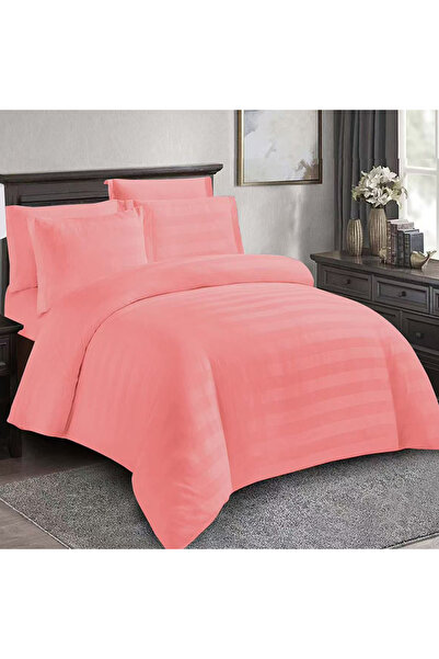 OEM Damask bed linen for double bed 2 people Dreamelle, 6 pieces, Finet, Coral Pink