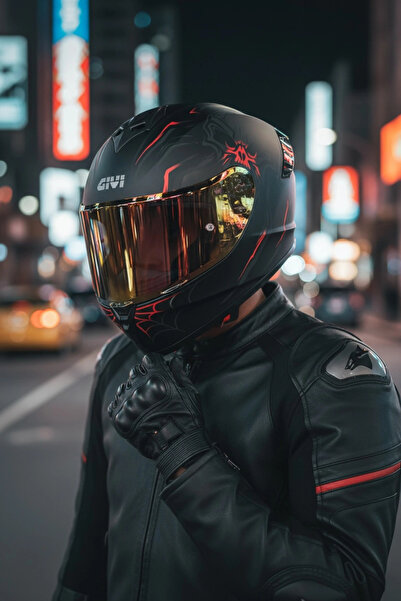 Givi 50.X ARACHNO MAT / 1 Renkli 1 Şeffaf Vizörlü Motosiklet Kask