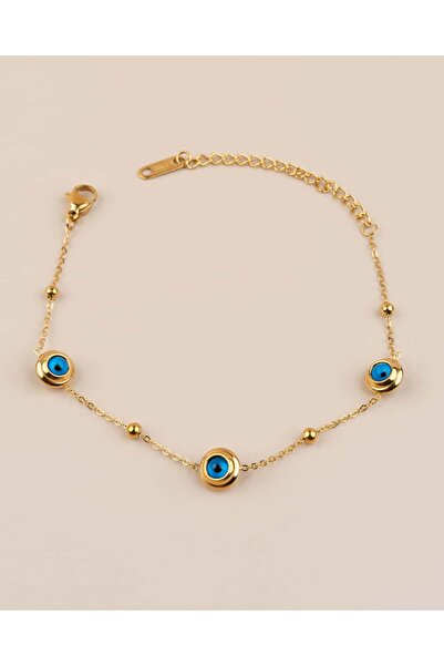 Portakal Esintisi Orionis Nazar Beaded Dorika Steel Bracelet