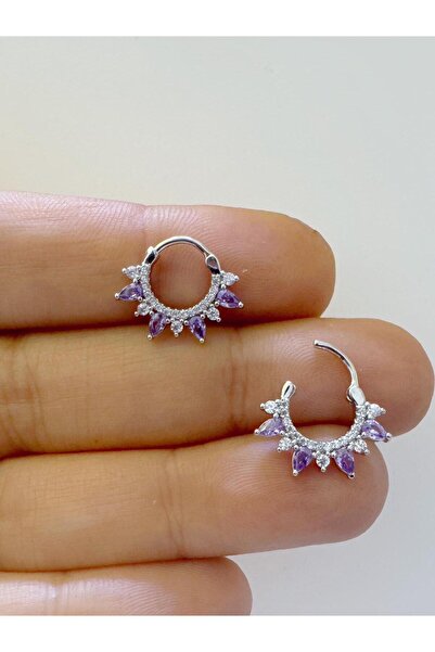 Arescollection 1 adet zirkon taşlı çelik septum daith helix lobe uyumlu piercing