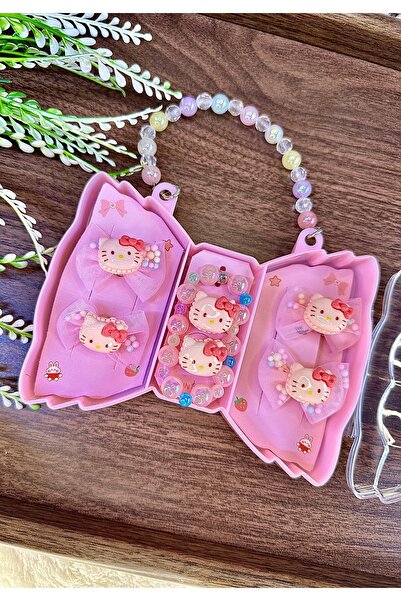 Hello Kitty Kelebek Model Büyük Çantalı Takı Seti Hediye Paketli ile Kargo + Hediye Toka