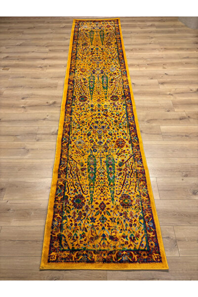 Calypso CALİPSO ETNİK ÖZEL TEZGAH HALISI ÖZEL İPLİK YUMUŞAK DOKULU 80x365