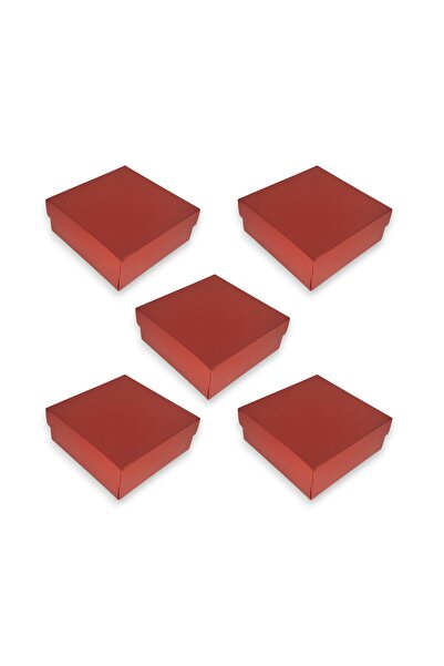 STE Beşli Demonte Parlak Kırmızı Hediye Kutusu 15x15x06 cm - Beş Adet Parlak ...