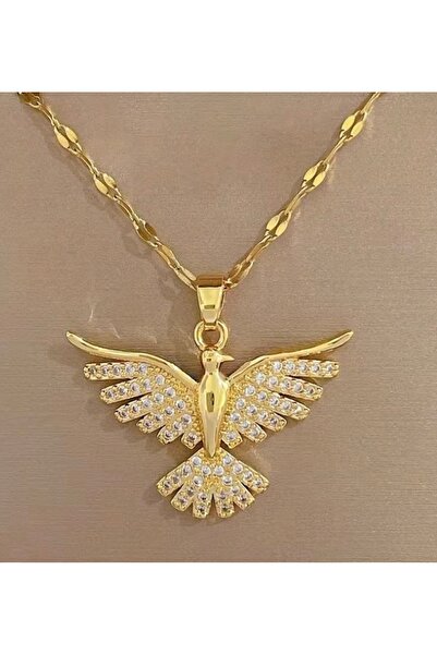 TAKİBUTİGİNİZ Stainless steel chain phoenix pendant