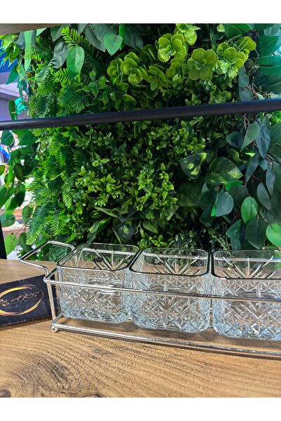 ARS HOME DEKOR Paşabahçe Timeless Real Gold-Plated Snack Bowl with Divider and Stand, for Breakfast, Presentation, Decorative