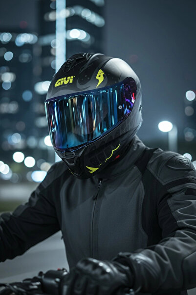 Givi 50.X BONES Sarı/ 1 Renkli 1 Şeffaf Vizörlü Motosiklet Kask