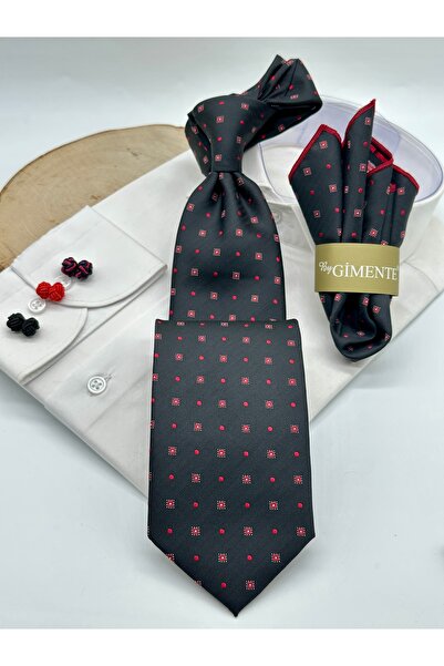 Gutiero ربطة عنق كلاسيكية مع منديل منقط باللون الأسود