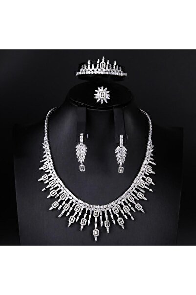 Generic اطقم مجوهرات زيركون فاخر باصدار خاص 5 قطع بضمان على اللون ABH-5915M