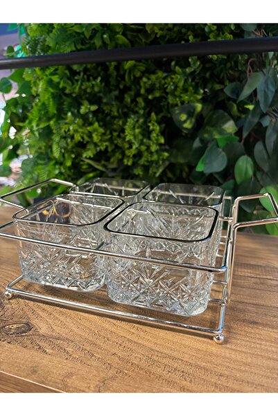 ARS HOME DEKOR Paşabahçe Timeless Real Gold-Plated Snack Bowl with Divider and Stand, for Breakfast, Presentation, Decorative