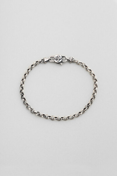 So CHIC... Fransız Lalesi Oksit Kaplama 20 Cm Gümüş Erkek Bileklik