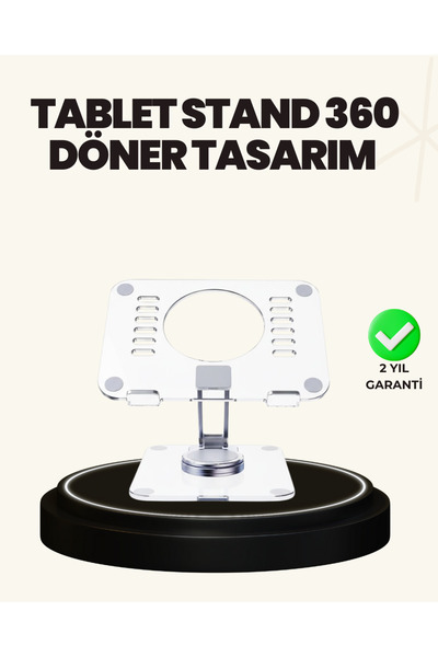 ZERO LAND حامل تابلت شفاف قابل للتعديل من LVSQVR غير قابل للانزلاق (225728) مع قاعدة من السيليكون