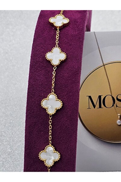 Mosso Steel سوار فولاذي ذهبي أبيض لؤلؤي اللون طراز يونكالي