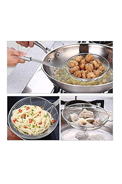 ZUZU MADE 2'li Paslanmaz Çelik Set Solingen Yaylı Yumurta Çırpıcı ve Kabak Patates Kızartma Yağ Kevgiri