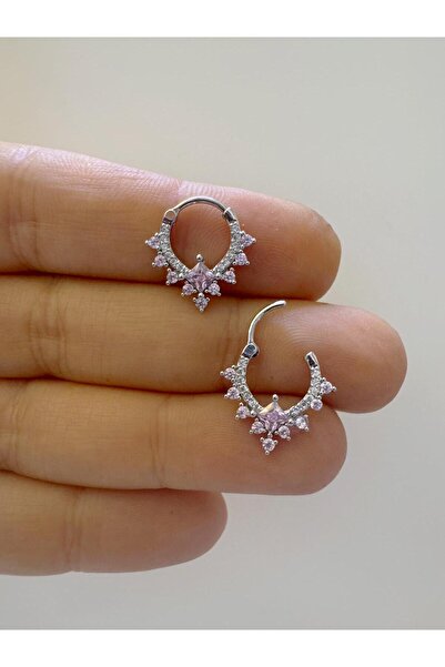 Arescollection 1 adet çelik zirkon taşlı septum daith helix lobe uyumlu piercing