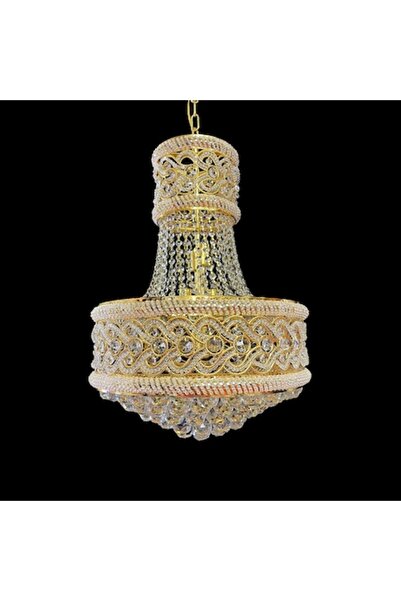 OEM Candelabru de cristal CC718/400, 11x E14, Diametru 40 cm, Auriu lucios