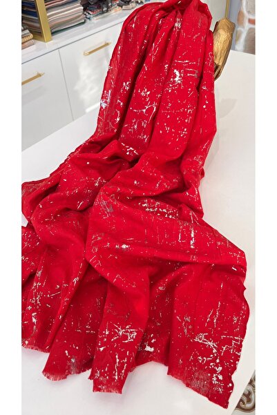 EB SCARF Silver Printed Koton Shawl