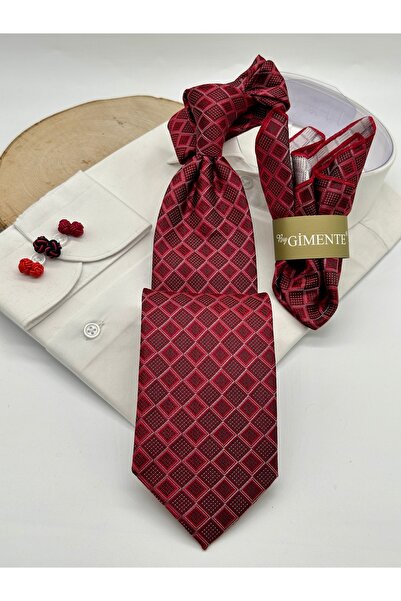 Gutiero ربطة عنق كلاسيكية منقوشة باللون الأحمر