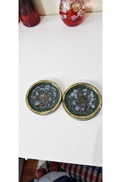 pınaxar Σετ 2 σουβέρ με vintage σχέδια λουλουδιών - Εποξειδικό φύλλο χρυσού α...