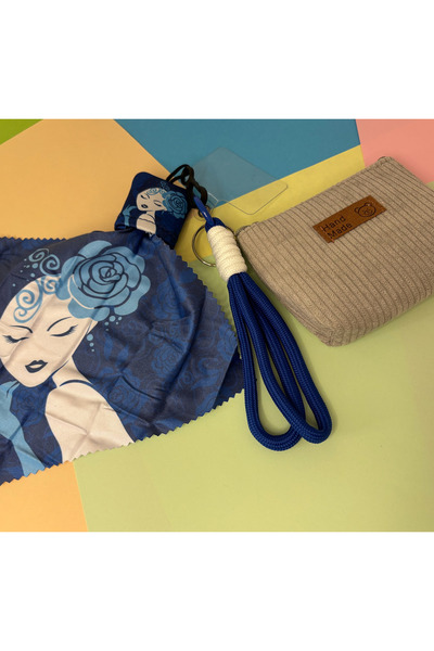 MoonArtica Gözlük Camı Silme Bezli İpli Mini El Çantası Seti - Tüm Mobil Ciha...