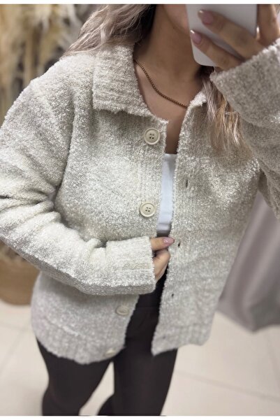 LİSAA BUTİK Women's Buttoned Bouquet Cardigan