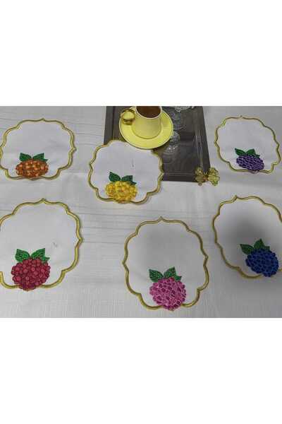 HM POLİSAJ Sunumluk Peçete, Kokteyl Peçetesi Kahve Yanı Sunumluk Nakışlı Kahv...