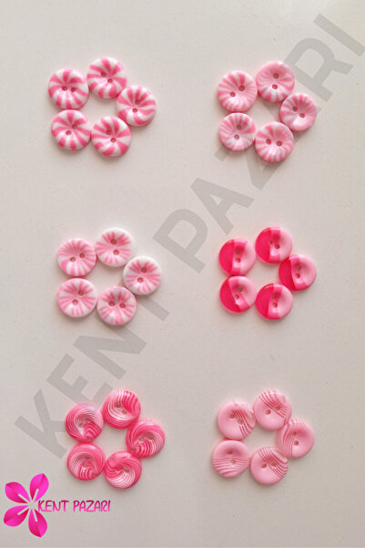 Kent Pazarı Baby Vest-Jacket Button 6 Colors 30 Pieces 14 mm