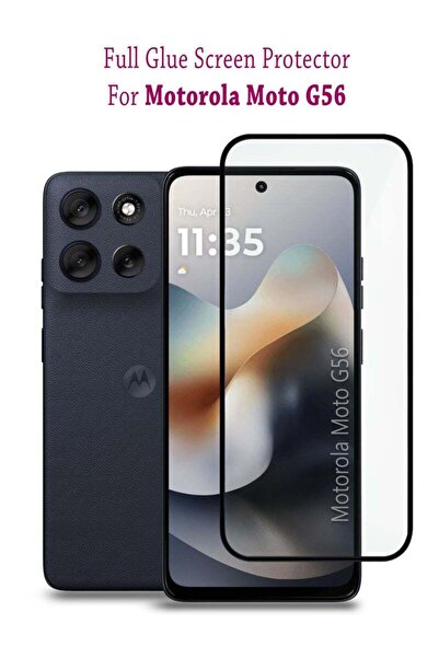 Generic واقي شاشة من الزجاج المقوى لهاتف موتورولا موتو جي 56 - أسود
