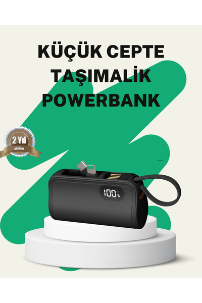 FTA TİCARET 2000mAh Mini Powerbank Dahili Konektörlü PD 20W
